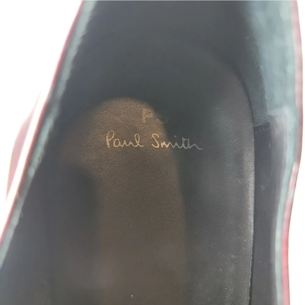PS Paul Smith Mens 10 Burgundy Leather Derby Dress Shoes Oxblood Designer Italy